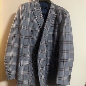 Classic Checkered Blazer in Gray